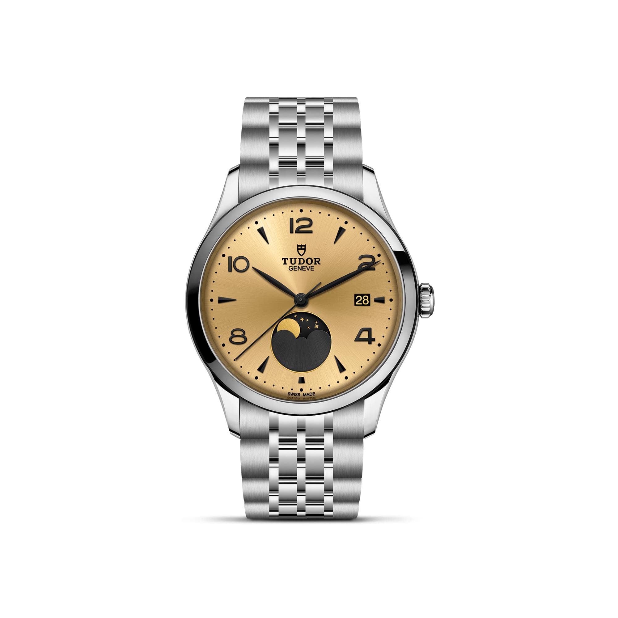 Montre TUDOR 1926 Luna, Boîtier En Acier, 39 Mm, Indicateur Des Phases De La Lune - Acier