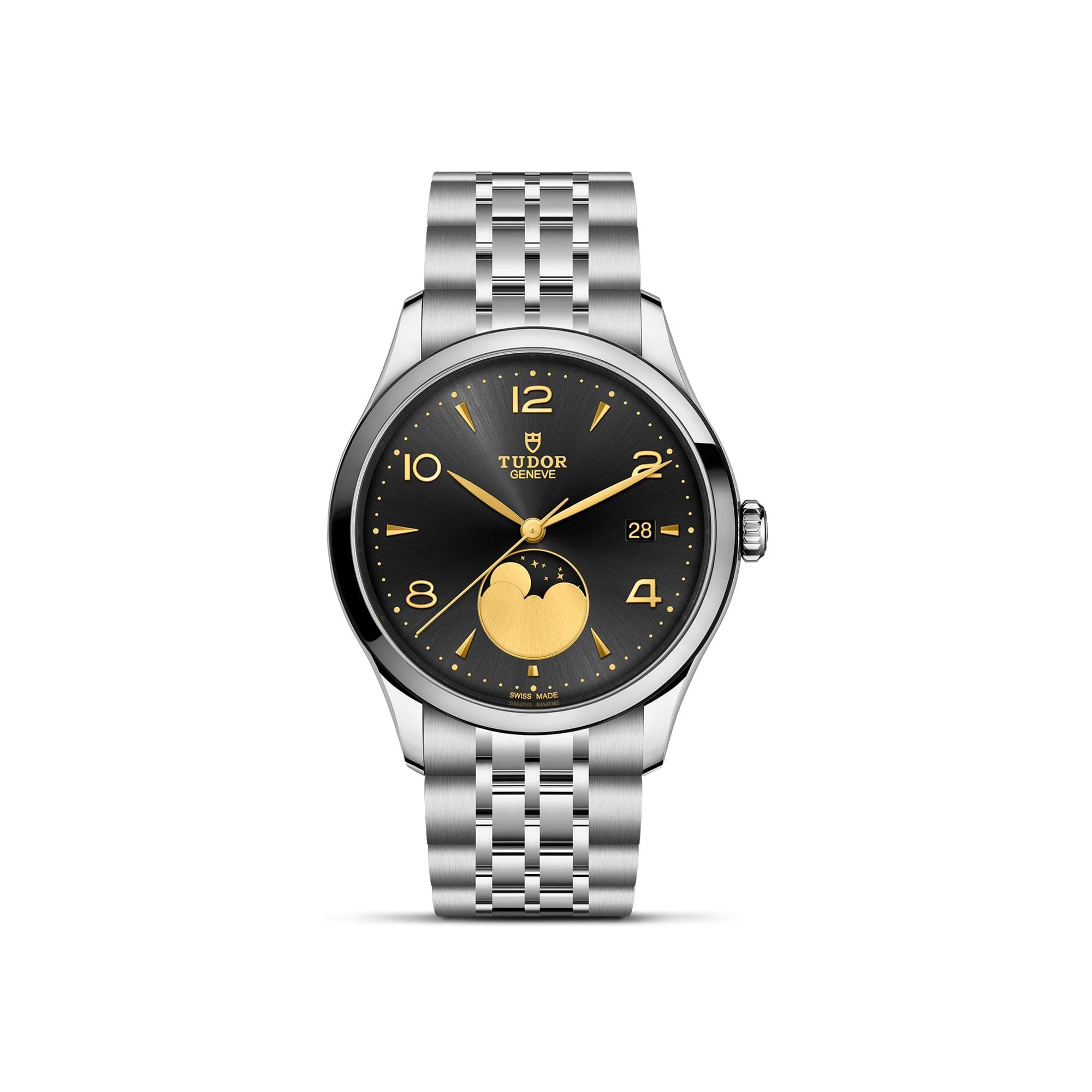 Montre TUDOR 1926 Luna, Boîtier En Acier, 39 Mm, Indicateur Des Phases De La Lune - Acier - Noir